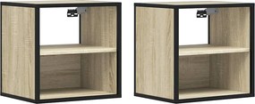 vidaXL 2 db sonoma tölgy színű fali éjjeliszekrény 40 x 31 x 39,5 cm