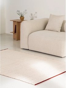 Piros-bézs kézi szövésű gyapjú szőnyeg 140x200 cm Lenu – noo.ma