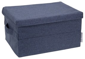 Kék fedeles textil tárolódoboz 35x19x26 cm Soft Storage – Bigso Box of Sweden