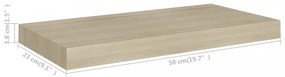 tölgyszínű MDF lebegő fali polc 50 x 23 x 3,8 cm