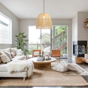 Immax 08263L - Csillár zsinóron PELO 1xE27/40W/230V átm. 50 cm rattan