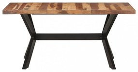 tömör fa étkezőasztal mézszínű felülettel 160 x 80 x 75 cm