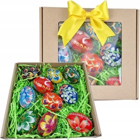 Fa Tojás 10 db Festett Húsvéti tojás Nagy dobozban