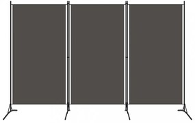 antracitszürke 3 paneles paraván 260 x 180 cm