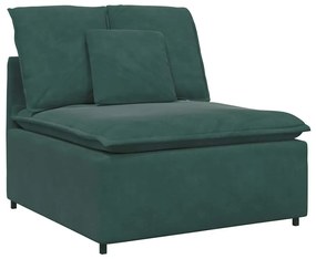 sötétzöld moduláris kanapé középső modul párnákkal 100 cm