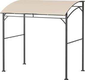 Outsunny Grill Pavilon 215 x 150 x 220 cm Vízálló Kertipavilon Ívelt Tetővel, Kerti Lugassal és Kampókkal, BBQ Pavilon, Kertitábor Grillező Sátor a Ke