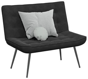 fekete bársonypad 110 x 74 x 84 cm