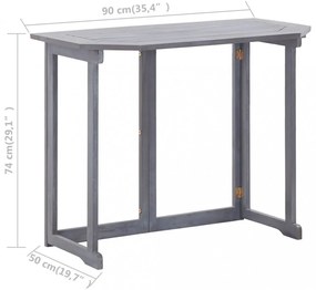 tömör akácfa összecsukható erkélyasztal 90x50x74 cm