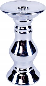 Kerámia gyertyatartó kandeláber S ezüst 13 cm magas