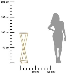 LOFT virágtartó állvány 100x24 cm arany/fehér