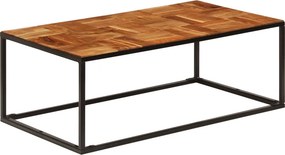 vidaXL tömör akácfa és acél dohányzóasztal 110 x 60 x 40 cm