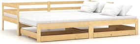 vidaXL tömör fenyőfa kihúzható kanapéágy 2 x (90 x 200) cm