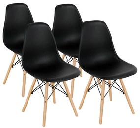 4 db modern étkezőszék, 4 színben-fekete