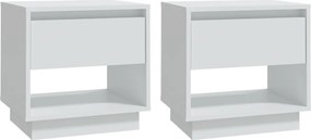 vidaXL 2 db fehér forgácslap éjjeliszekrény 45 x 34 x 44 cm