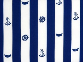 Összecsukható tengerparti nyugágy SAND MARINE, fehér-kék