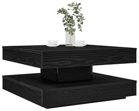 Fekete dohányzóasztal 360 fokban forgatható 70x70x34,5 cm