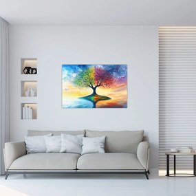 Kép – Évszakok festett fája (90x60 cm)