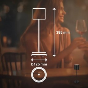 Briloner 7521015 - SIGO LED fényerőszabályozható asztali lámpa 2,5W/5V IP44 2600 mAh fekete