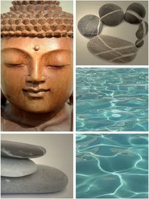 Zen tapéta Kert Víz Kövek Természet Buddha Vinyl harmónia 184x254 +ragasztó