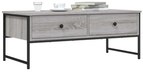 szürke sonoma színű szerelt fa dohányzóasztal 101x49x39,5 cm