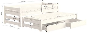 Alis DPV 001 alul kihúzható gyerekágy - fehér, 90x180