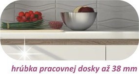 Konyhabútor, sonoma tölgy/fehér magasfényű HG, LINE NEW