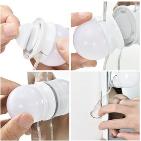 LED sminklámpa füzér 10 izzóval USB állítható fény