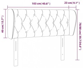 fekete szövet fejtámla szárnyakkal 103x23x78/88 cm
