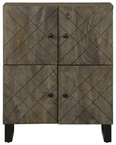 Sideboard Fekete 60x33x75 cm tömörfa Mango