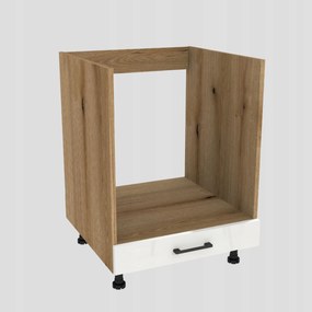 Alsó konyhaszekrény sütő alá 60 Capri tölgy Evoke front fehér akril