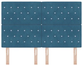 LED Fejtámla Sötétkék 72 cm Bársony