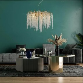 Kristály csillár zsinóron 9xG9/40W/230V arany