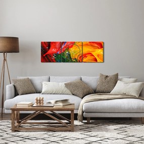 Kép - Kékítő absztrakció ecsettel (órával) (90x30 cm)