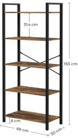 NAVARO könyvespolc barna/fekete