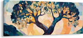 Kép – Mozaik – nap és fa II. (120x50 cm)