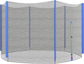 SPORTNOW Biztonsági Háló 305 cm Átmérőjű Kerek Trambulinhoz, Kültéri Védőháló 6 Egyenes Rúddal, Kék | Aosom
