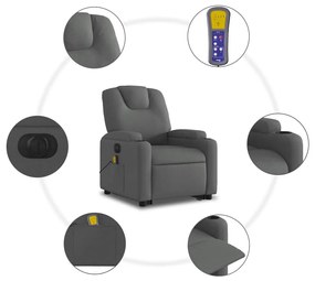 vidaXL sötétszürke szövet dönthető elektromos álló masszázsfotel