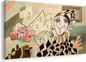 Kép - kubizmus -harlequin and rose (90x60 cm)
