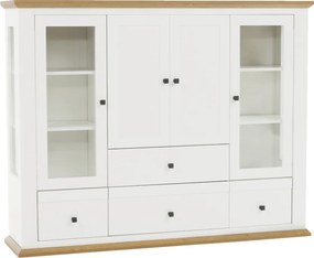 Vitrin MZ6, fehér/grand tölgy, LEON