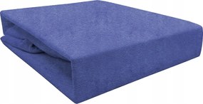 Gumis frottír lepedő 180x200 sötétkék