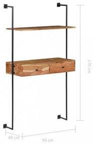 tömör akácfa fali pult 90 x 40 x 170 cm