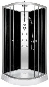Mia 80x80 cm íves hidromasszázs zuhanykabin
