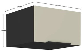 Felső konyhaszekrény Arikona 60 NAGU 36 1F (kasmír + fekete) . 1097046