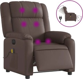 vidaXL barna műbőr elektromos dönthető masszázsfotel