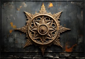 Flizelin fotótapéta Szélrózsa sötét háttér loft dolgozószoba 520x318 +ragasztó