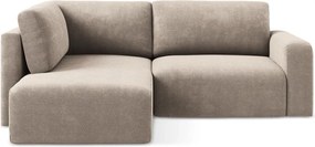 Bézs zsenília kinyitható-tárolóhelyes sarokkanapé (bal oldali-L alakú) Kona – Makamii