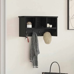 Fali Kabáthorog polcokkal Musta tammi 50 x 16 x 26 cm Faanyag