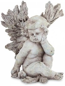 Dekoratív figura angyal Cement Szürke 23x19x19cm