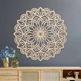 Fából készült mandala a falon virágesszencia | ESSENTIA