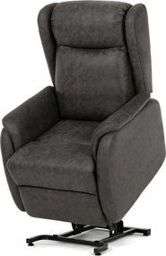 Polohovací křeslo, elektrické kabelové ovládání, černá, látka vintage, TV-L8902 BK3